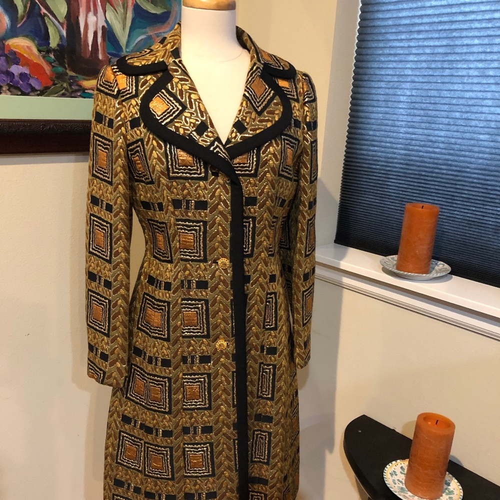 Vtg. 70s Lilli Ann Paris Metallic Brocade Coat worn on ASK Call My Agent - S/M